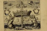 Picture 53 of 82 from Emblemata nobilitati et vulgo scitu digna : singulis historijs symbola adscripta & elegantes versus historiam explica[n]tes : accessit galearu[m] expositio, & disceptatio de origine nobilitatis (1592), leaf 166