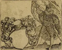 An illustration from Emblemata nobilitati et vulgo scitu digna : singulis historijs symbola adscripta & elegantes versus historiam explica[n]tes : accessit galearu[m] expositio, & disceptatio de origine nobilitatis (1592)