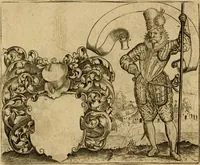 An illustration from Emblemata nobilitati et vulgo scitu digna : singulis historijs symbola adscripta & elegantes versus historiam explica[n]tes : accessit galearu[m] expositio, & disceptatio de origine nobilitatis (1592)