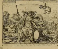 Picture 6 of 82 from Emblemata nobilitati et vulgo scitu digna : singulis historijs symbola adscripta & elegantes versus historiam explica[n]tes : accessit galearu[m] expositio, & disceptatio de origine nobilitatis (1592), leaf 44