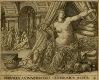 Picture 18 of 82 from Emblemata nobilitati et vulgo scitu digna : singulis historijs symbola adscripta & elegantes versus historiam explica[n]tes : accessit galearu[m] expositio, & disceptatio de origine nobilitatis (1592), leaf 72