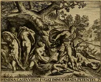 An illustration from Emblemata nobilitati et vulgo scitu digna : singulis historijs symbola adscripta & elegantes versus historiam explica[n]tes : accessit galearu[m] expositio, & disceptatio de origine nobilitatis (1592)