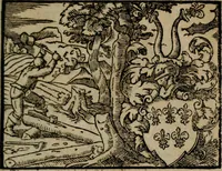 An illustration from Emblemata physico-ethica, hoc est, Naturae morum moderatricis picta praecepta : à Nicolao Taurello Montbelgardensi ... observata, & vario conscripta carmine (1602)