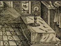 An illustration from Emblemata physico-ethica, hoc est, Naturae morum moderatricis picta praecepta : à Nicolao Taurello Montbelgardensi ... observata, & vario conscripta carmine (1602)