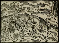 An illustration from Emblemata physico-ethica, hoc est, Naturae morum moderatricis picta praecepta : à Nicolao Taurello Montbelgardensi ... observata, & vario conscripta carmine (1602)