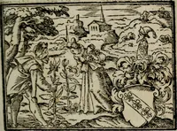 An illustration from Emblemata physico-ethica, hoc est, Naturae morum moderatricis picta praecepta : à Nicolao Taurello Montbelgardensi ... observata, & vario conscripta carmine (1602)
