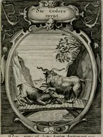 An illustration from Emblemata politica : in aula magna Curiæ Norinbergensis depicta : quæ sacra virtutum suggerunt monita prudenter administrandi fortiterque defendendi rempublicam (1617)