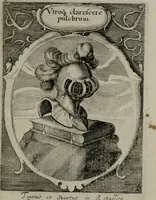 An illustration from Emblemata politica : in aula magna Curiæ Norinbergensis depicta : quæ sacra virtutum suggerunt monita prudenter administrandi fortiterque defendendi rempublicam (1617)