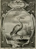 An illustration from Emblemata politica : in aula magna Curiæ Norinbergensis depicta : quæ sacra virtutum suggerunt monita prudenter administrandi fortiterque defendendi rempublicam (1617)