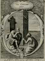 Picture 29 of 35 from Emblemata politica : in aula magna Curiæ Norinbergensis depicta : quæ sacra virtutum suggerunt monita prudenter administrandi fortiterque defendendi rempublicam (1617), leaf 70