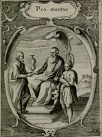 An illustration from Emblemata politica : in aula magna Curiæ Norinbergensis depicta : quæ sacra virtutum suggerunt monita prudenter administrandi fortiterque defendendi rempublicam (1617)