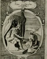 An illustration from Emblemata politica : in aula magna Curiæ Norinbergensis depicta : quæ sacra virtutum suggerunt monita prudenter administrandi fortiterque defendendi rempublicam (1617)