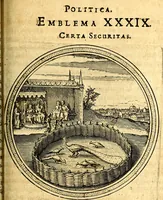 An illustration from Emblemata politica. Quibus ea, quae ad principatum spectant breviter demonstrantur singulor vero explicatio fusius proponitur. Opus novum (1618)