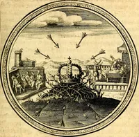 An illustration from Emblemata politica. Quibus ea, quae ad principatum spectant breviter demonstrantur singulor vero explicatio fusius proponitur. Opus novum (1618)