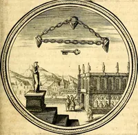 An illustration from Emblemata politica. Quibus ea, quae ad principatum spectant breviter demonstrantur singulor vero explicatio fusius proponitur. Opus novum (1618)