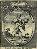 Picture 10 of 36 from Emblemata politica : in aula magna Curiae Noribergensis depicta, quae sacra viritutum suggerunt monita prudenter administrandi fortiterque defendendi rempublicam (1617), leaf 32