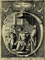 An illustration from Emblemata politica : in aula magna Curiae Noribergensis depicta, quae sacra viritutum suggerunt monita prudenter administrandi fortiterque defendendi rempublicam (1617)