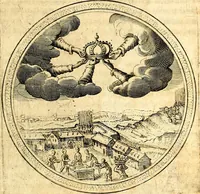 An illustration from Emblemata politica. Quibus ea, quae ad principatum spectant breviter demonstrantur singulor vero explicatio fusius proponitur. Opus novum (1618)