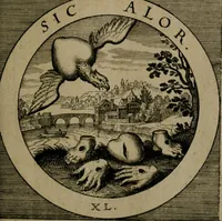 An illustration from Emblemata sacra : hoc est, decades quinque emblematum ex sacra scriptura, de dulcissimo nomine & cruce Jesu Christi, figuris aeneis incisorum ... (1624)