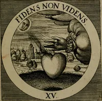 An illustration from Emblemata sacra : hoc est, decades quinque emblematum ex sacra scriptura, de dulcissimo nomine & cruce Jesu Christi, figuris aeneis incisorum ... (1624)