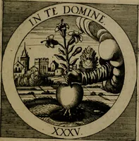 An illustration from Emblemata sacra : hoc est, decades quinque emblematum ex sacra scriptura, de dulcissimo nomine & cruce Jesu Christi, figuris aeneis incisorum ... (1624)