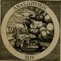 An illustration from Emblemata sacra : hoc est, decades quinque emblematum ex sacra scriptura, de dulcissimo nomine & cruce Jesu Christi, figuris aeneis incisorum ... (1624)