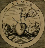 An illustration from Emblemata sacra : hoc est, decades quinque emblematum ex sacra scriptura, de dulcissimo nomine & cruce Jesu Christi, figuris aeneis incisorum ... (1624)