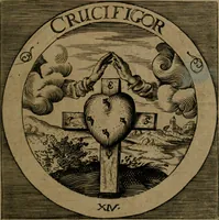 An illustration from Emblemata sacra : hoc est, decades quinque emblematum ex sacra scriptura, de dulcissimo nomine & cruce Jesu Christi, figuris aeneis incisorum ... (1624)