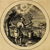 An illustration from Emblemata selectiora. Typis elegantissimis expressa, nec non sententiis, carminibus, historiis ac proverbiis, ex scriptoribus cum sacris tum profanis, antiquis & recentioribus, illustrata (1704)