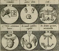 An illustration from Emblemata, sive, Symbola a principibus, viris eeclesiasticis [sic] ac militaribus aliisque vsurpanda : Deuises ou emblemes pour princes, gens d'Eglise, gens de guerre, & aultres (1624)