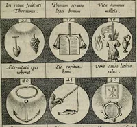 An illustration from Emblemata, sive, Symbola a principibus, viris eeclesiasticis [sic] ac militaribus aliisque vsurpanda : Deuises ou emblemes pour princes, gens d'Eglise, gens de guerre, & aultres (1624)