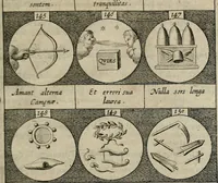 An illustration from Emblemata, sive, Symbola a principibus, viris eeclesiasticis [sic] ac militaribus aliisque vsurpanda : Deuises ou emblemes pour princes, gens d'Eglise, gens de guerre, & aultres (1624)