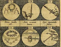 An illustration from Emblemata sive symbola a principibus, viris eeclesiasticis [sic] ac militaribus aliisque vsurpanda. Deuises ou emblemes pour princes, gens d'Eglise, gens de guerre, & aultres (1624)