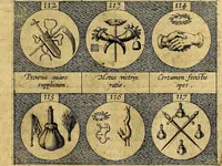 An illustration from Emblemata sive symbola a principibus, viris eeclesiasticis [sic] ac militaribus aliisque vsurpanda. Deuises ou emblemes pour princes, gens d'Eglise, gens de guerre, & aultres (1624)