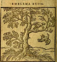 An illustration from Emblemata V.C. Andreae Alciati Mediolanensis iurisconsulti : cum facili & compendiosa explicatione, qua obscura illustrantur, dubiaq́ue omnia soluuntur, (1622)
