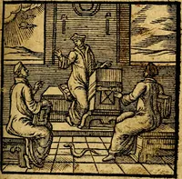 An illustration from Emblemata V.C. Andreae Alciati Mediolanensis iurisconsulti : cum facili & compendiosa explicatione, qua obscura illustrantur, dubiaq́ue omnia soluuntur, (1622)