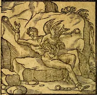 An illustration from Emblemata V.C. Andreae Alciati Mediolanensis iurisconsulti : cum facili & compendiosa explicatione, qua obscura illustrantur, dubiaq́ue omnia soluuntur, (1622)