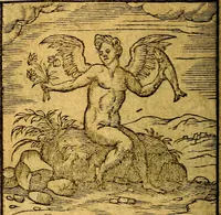 An illustration from Emblemata V.C. Andreae Alciati Mediolanensis iurisconsulti : cum facili & compendiosa explicatione, qua obscura illustrantur, dubiaq́ue omnia soluuntur, (1622)