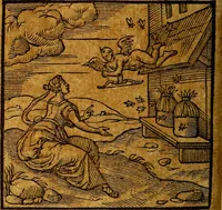 An illustration from Emblemata V.C. Andreae Alciati Mediolanensis iurisconsulti : cum facili & compendiosa explicatione, qua obscura illustrantur, dubiaq́ue omnia soluuntur, (1622)