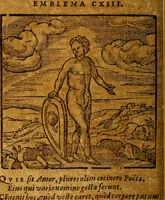An illustration from Emblemata V.C. Andreae Alciati Mediolanensis iurisconsulti : cum facili & compendiosa explicatione, qua obscura illustrantur, dubiaq́ue omnia soluuntur, (1622)