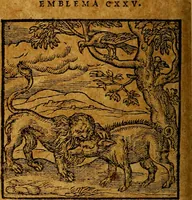 An illustration from Emblemata V.C. Andreae Alciati Mediolanensis iurisconsulti : cum facili & compendiosa explicatione, qua obscura illustrantur, dubiaq́ue omnia soluuntur, (1622)