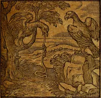 An illustration from Emblemata V.C. Andreae Alciati Mediolanensis iurisconsulti : cum facili & compendiosa explicatione, qua obscura illustrantur, dubiaq́ue omnia soluuntur, (1622)