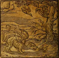 An illustration from Emblemata V.C. Andreae Alciati Mediolanensis iurisconsulti : cum facili & compendiosa explicatione, qua obscura illustrantur, dubiaq́ue omnia soluuntur, (1622)