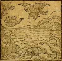 An illustration from Emblemata V.C. Andreae Alciati Mediolanensis iurisconsulti : cum facili & compendiosa explicatione, qua obscura illustrantur, dubiaq́ue omnia soluuntur, (1622)
