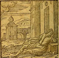 An illustration from Emblemata V.C. Andreae Alciati Mediolanensis iurisconsulti : cum facili & compendiosa explicatione, qua obscura illustrantur, dubiaq́ue omnia soluuntur, (1622)