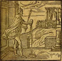 An illustration from Emblemata V.C. Andreae Alciati Mediolanensis iurisconsulti : cum facili & compendiosa explicatione, qua obscura illustrantur, dubiaq́ue omnia soluuntur, (1622)
