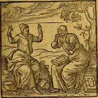 An illustration from Emblemata V.C. Andreae Alciati Mediolanensis iurisconsulti : cum facili & compendiosa explicatione, qua obscura illustrantur, dubiaq́ue omnia soluuntur, (1622)