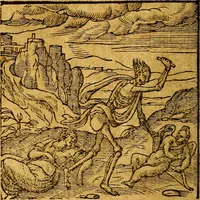 An illustration from Emblemata V.C. Andreae Alciati Mediolanensis iurisconsulti : cum facili & compendiosa explicatione, qua obscura illustrantur, dubiaq́ue omnia soluuntur, (1622)