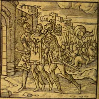 An illustration from Emblemata V.C. Andreae Alciati Mediolanensis iurisconsulti : cum facili & compendiosa explicatione, qua obscura illustrantur, dubiaq́ue omnia soluuntur, (1622)