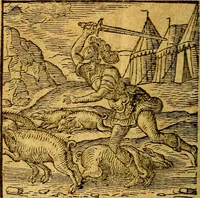 An illustration from Emblemata V.C. Andreae Alciati Mediolanensis iurisconsulti : cum facili & compendiosa explicatione, qua obscura illustrantur, dubiaq́ue omnia soluuntur, (1622)